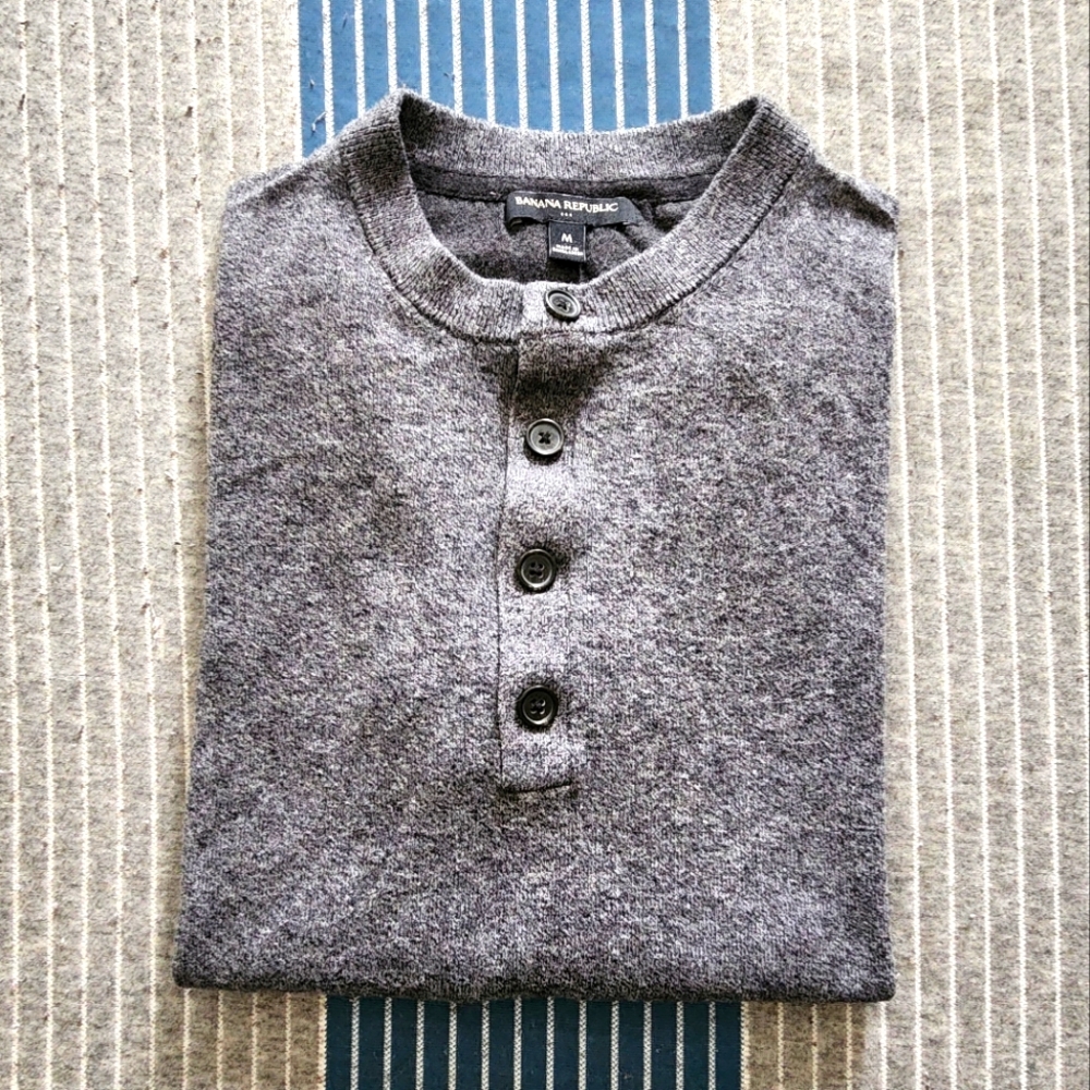 Banana Republic button crew neck sweater